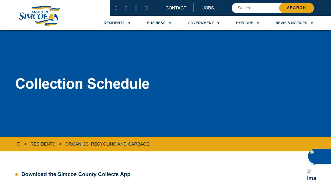 Collections Schedule - Simcoe County